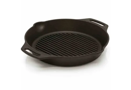 Petromax Grill-Feuerpfanne gp35h mit Henkeln - Gusseisen Pfanne für die Feuerstelle, ideal für Grillfans und Outdoor-Kochabenteuer, gleichmäßige Wärmeverteilung und hohe Hitzebeständigkeit.