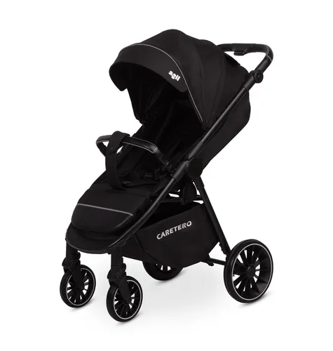 CARETERO, Kinderwagen, Baby Buggy, Reisebuggy mit Regenschutz, Agil Pram Schwarz