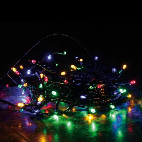 50er LED Lichterkette Batteriekette Weihnachten Beleuchtung Deko bunt