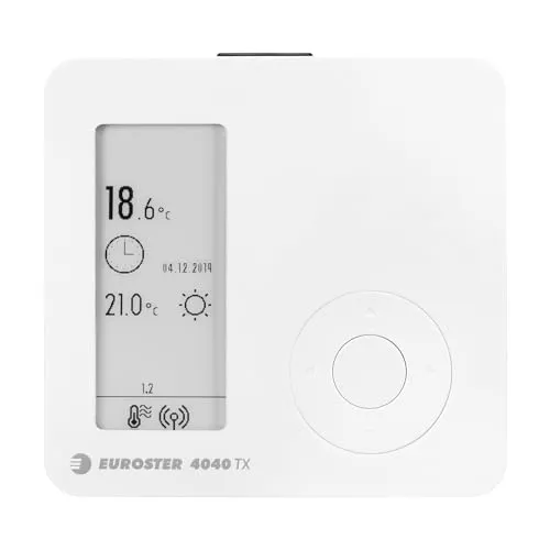 EUROSTER 4040TXC6 Funk Wandthermostat für Fußbodenheizungen | Kompatibel mit EUROSTER C6RX Regelklemmleiste - Weiß