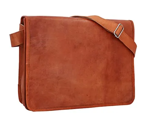 Gusti Umhängetasche Leder - Taylor 15'' - Laptop-Schultertasche aus echtem Leder im Vintage-Style, bietet sicheren Schutz für Ihren Laptop und praktischen Stauraum für Kleinigkeiten.