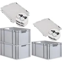 PROREGAL 3x Eurobox NextGen Economy mit Scharnierdeckel von Proregal