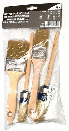 Produktbild Universal Pinsel Set, 4-teilig, je 2 Flachpinsel und Rundpinsel