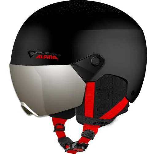 ALPINA ZUPO Visor Q-LITE Skihelm Kinder Black/red - 51/55