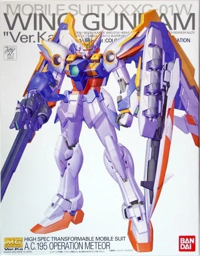 1/100 MG GUNDAM WING Ver.Ka - Modellbausatz aus hochwertigem Kunststoff, voll bewegliche Gelenke für authentische Posen und umfangreiches Zubehör, ideal für Gundam-Fans und Modellbau-Enthusiasten.