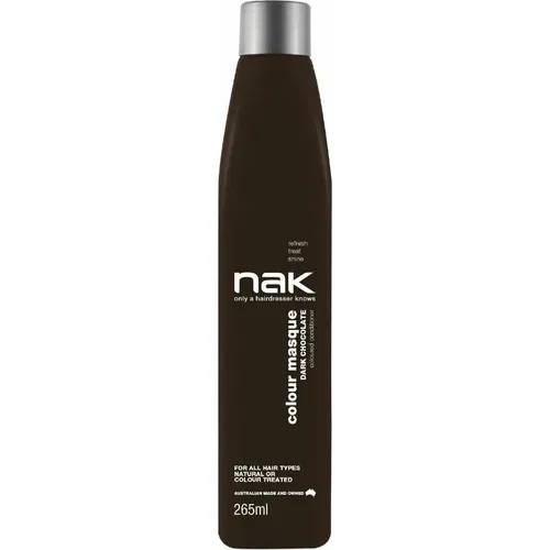NAK Hair Masca nuantatoare Signature Dark Chocolate, 265ml - Intensive Haarmaske mit einzigartigem Duft von dunkler Schokolade, ideal für die Pflege und Farbauffrischung. Für glänzendes und geschmeidiges Haar.