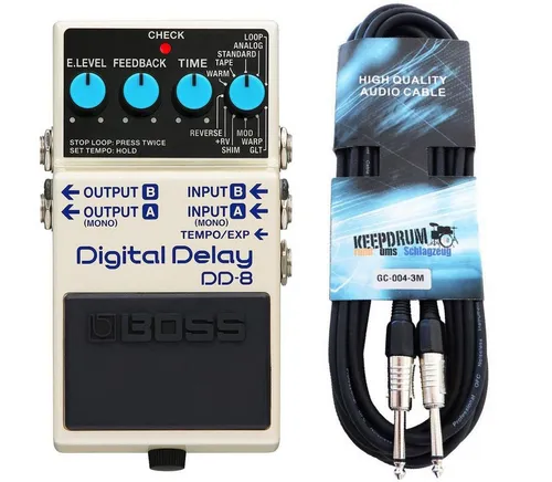 Boss by Roland E-Gitarre Boss DD-8 Digital Delay Effektgerät mit Kabel 3m