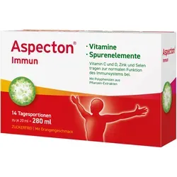 Aspecton Immun 14 ST - Nahrungsergänzungsmittel mit 500 mg Vitamin C pro Tagesportion, unterstützt das Immunsystem und ist ideal für eine gesunde Lebensweise.