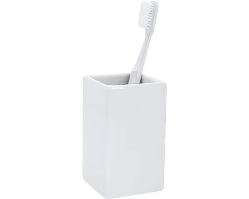 Zahnputzbecher Spirella Quadro weiß