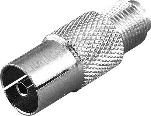 VIVanco™Hochwertiger SAT F Kurzadapter, F Buchse auf Koaxial Stecker, für einfache Verbindung von Koaxial- und F-Anschlüssen