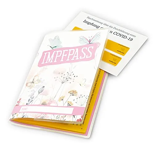 itenga Design Impfpasshülle Motiv Schmetterling 196 x 134 mm transparent - Ausweishülle für Impfpass