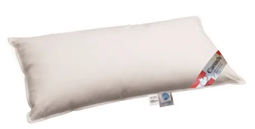 Canada Daunenkissen extra weich Flachkissen 40x80 cm - Hochwertiges Kopfkissen mit 350 g Daunenfüllung für optimalen Schlafkomfort. Größe 40 x 80 cm, aus 100% Baumwolle, ideal für Allergiker. Pflegeleicht und langlebig für erholsame Nächte.
