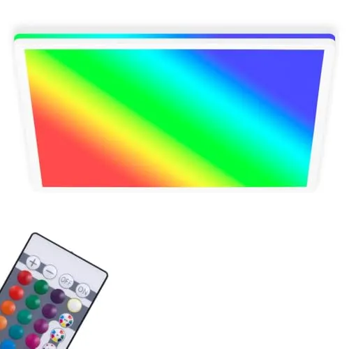 BRILONER LED Panel - Dimmbar und RGB mit Fernbedienung - Moderne Deckenleuchte mit 22 Watt und 2.700 Lumen, dimmbar und mit RGB-Farbwechsel für individuelle Lichtstimmungen. Ideal für Wohnzimmer, Schlafzimmer oder Kinderzimmer.