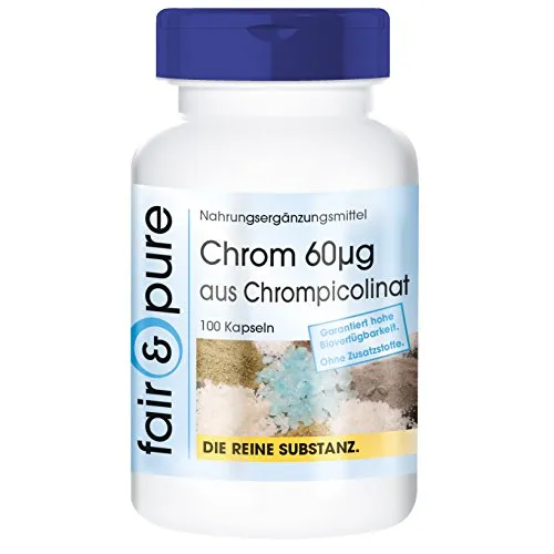 Fair & Pure® - Chrom 60mcg - 100 Kapseln - Chrompicolinat - vegan - hefefrei - ohne Magnesiumstearat
