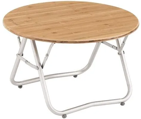 Outwell Kimberley Brown Camping Tisch - Kompakter Campingtisch aus robustem Bambus mit leichtem Aluminiumgestell. Ideal für Picknicks und Camping, einfach zu transportieren und schnell auf- und zusammenklappbar.