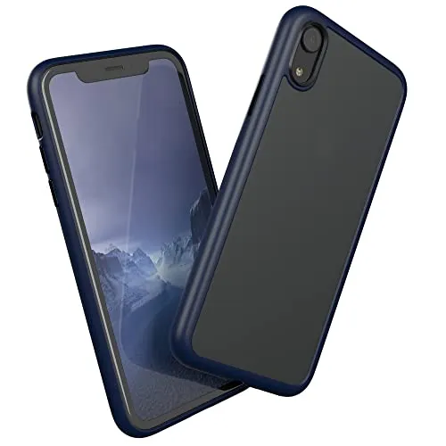 EAZY CASE Ultra Schutz Outdoor Hülle kompatibel mit iPhone XR, hochwertige Schutzhülle mit Ultra Aufprallschutz, Stoßfest und Kratzfest, dünne Handyhülle mit Kameraschutz, Dunkel Blau