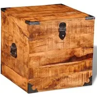 vidaXL Quadratische Truhe aus rauem Mangoholz - Bürostühle und mehr: Handgefertigte Holztruhe aus robustem Mangoholz, einzigartig und ideal für stilvollen Stauraum in deinem Zuhause.