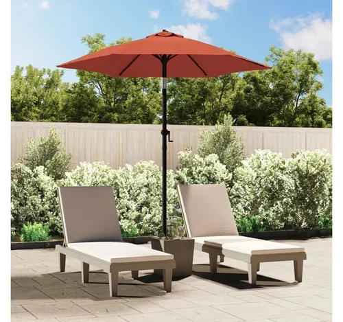 Furnicato Sonnenschirm 200x200 cm, Braun, Rund, UV-Schutz