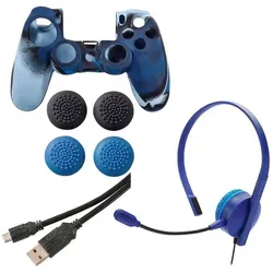 7in1 Controller-Zubehör-Paket Blue Camo für Sony PS4 - Blau