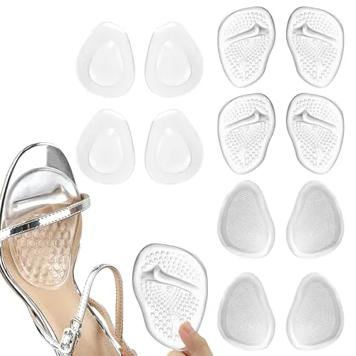 Paar Ballenpolster Vorfuß, Vorfußpolster High Heels Schuhpads Antislip Silikon Pads Vorfuß mit Anti-Rutsch-Massagefunktion für Verhindert Schwielen Reduziert Schmerzen 6