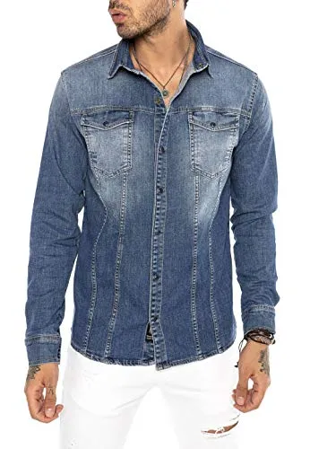 Produktbild Redbridge Premium Denim Hemd Jeanshemd Casual Freizeithemd Blau M