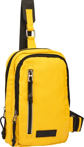 camel active Explore Herren Sling Bag Rucksack - 5 L Gelb - Tagesrucksäcke aus wasserabweisendem, recyceltem Nylon mit reflektierenden Reißverschlüssen für mehr Sicherheit und einem verstellbaren Schulterriemen für individuellen Tragekomfort.