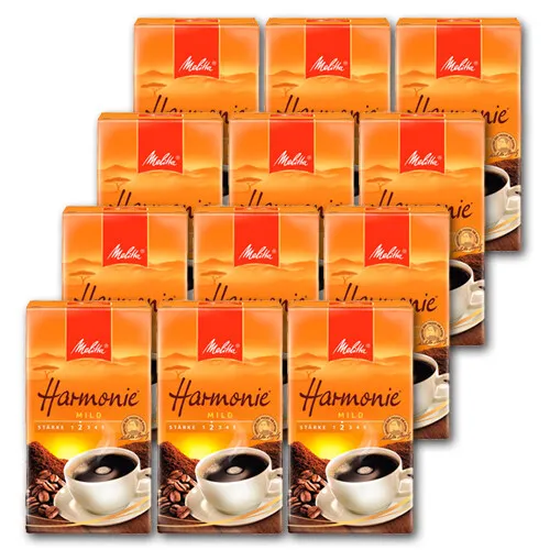 Melitta Harmonie Mild Kaffee gemahlen 6x500g - Feinster Genuss - Filterkaffee, mild im Geschmack und ideal für jeden Kaffeeliebhaber. Genießen Sie immer frische Ware aus Deutschland mit perfektem Mahlgrad.