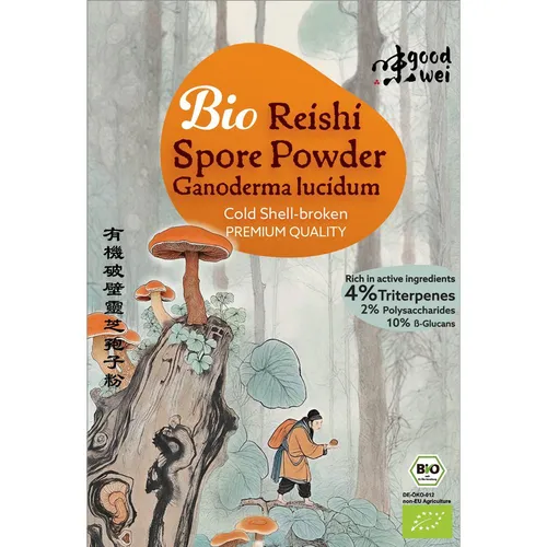 Reishi Sporenpulver - Ganoderma Lucidum Vitalpilz ökologischer Anbau, 100g