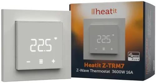 Termostat Heatit Z-TRM7 White RAL 9003 Z-Wave Thermostat 3600W 16A 868,4 Mhz HEA