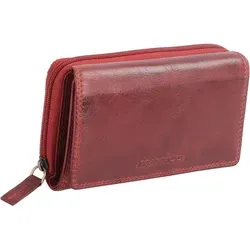 Echtleder Damenlangbörse cherry 16x9,5 cm