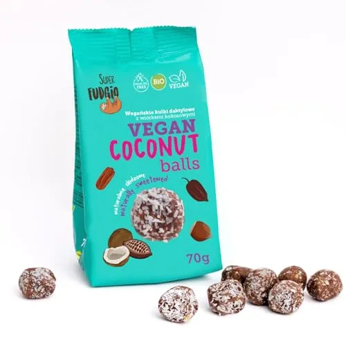 SUPER FUDGiO BIO Dattel-Kokos Kugeln | Energy Balls | Vegan & Gesunde Snacks für Zwischendurch | 70g
