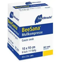 MediTrade Bandage Meditrade BeeSana® - Mullkompresse ohne RöKo, steril - 25 x 2 Stück weiß 10x10 cm