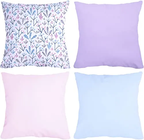 Amilian 4er Set; Dekokissen mit Füllung, Dekoratives Kissen; Zierkissen mit Kissenbezug; Kopfkissen; Sofakissen für Schlafzimmer, Wohnzimmer, Kinder Deko, Kissenhülle 50x50 cm 20x20 inch; Set 23
