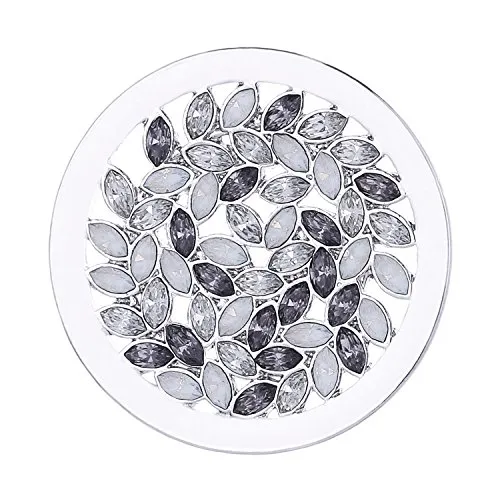 Morella Damen Coin 33 mm Zirkonia Muster schwarz weiß in schwarz von Morella