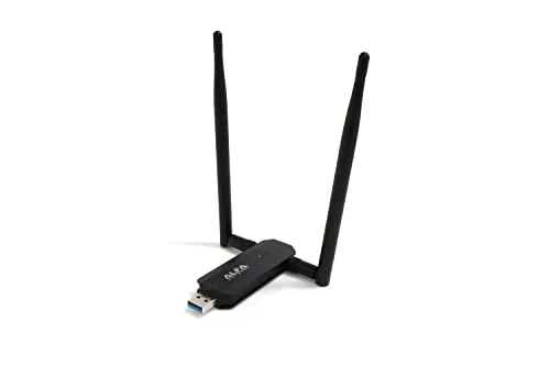 Alfa Network AWUS036AX - 802.11ax Dualband WiFi 6 USB Adapter, bis zu 4x schneller mit AX1800 Geschwindigkeit und abnehmbaren Antennen
