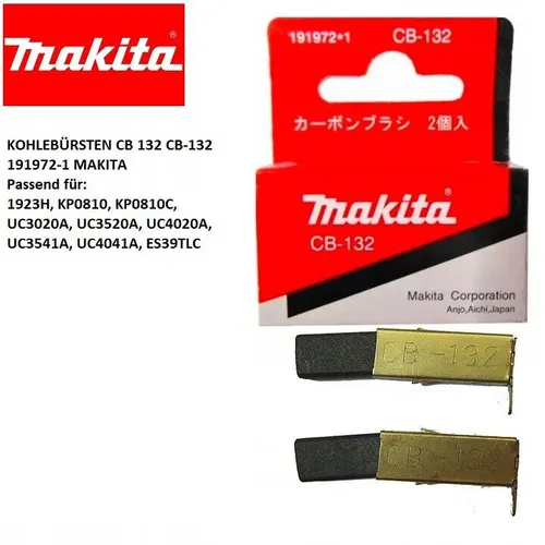 Original MAKITA 191972-1 Kohlebürste CB-132 1923H KP0810 KP0810C UC3010A UC4020A