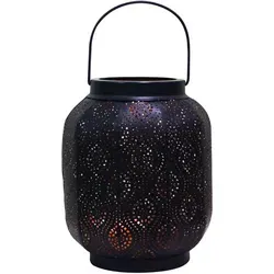 Orientalisches Indisches Windlicht Baghira Schwarz