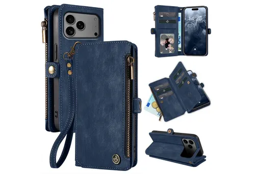 Tec-Expert Handyhülle Geldbörse Hülle mit RFID Schutz für Apple iPhone 17 Pro, Klapphülle Cover Case mit Kartenfach Geldfach Münzfach