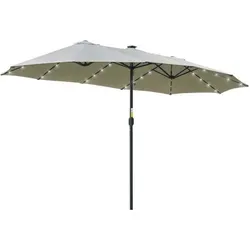 Outsunny Doppelseitiger Sonnenschirm 450x265 cm mit LED in schwarz von Outsunny