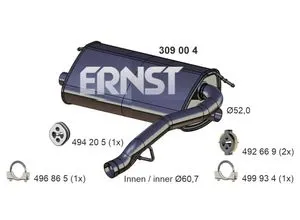 VEGAZ FS-667 Endschalldämpfer für FORD KUGA I