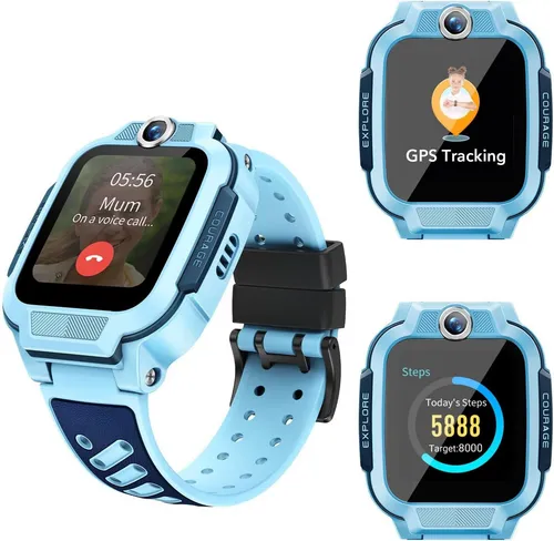 CATGIFF 4G Kinder Smartwatch mit GPS und Videoanruf - Funktionale Kinder Smartwatch mit 4G, GPS, Videoanruf und Schrittzähler. Ideal für Sicherheit und Kommunikation, ausgestattet mit Lernspielen und Schulmodus. Perfekt für aktive Kinder!