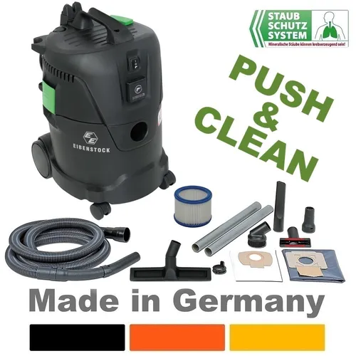 Eibenstock SS 1401 L Nass-Trockenstaubsauger - Nass-/Trockensauger mit Push and Clean-Filterabreinigungssystem, ideal für Werkstätten und Baustellen. Hoher Unterdruck von 210 mbar für effizientes Saugen von Staub und Flüssigkeiten.