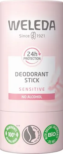 WELEDA Bio 24h Deo Stick Sensitiv – Veganes Naturkosmetik Deodorant - Zuverlässiger Schutz vor Körpergeruch mit 100 % natürlichen Inhaltsstoffen. Der sanfte Duft von Amyris und Mimose sorgt für ein frisches Gefühl, ohne die Hautfunktionen zu beeinträchtigen.