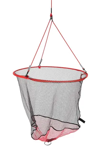 Fox Rage Street Fighter Drop Net 80cm - Robuster Spundwandkescher - Ideal zum Landen von Raubfischen: 80cm Kescher mit beschichtetem Netz und 10m langem roten Seil für einfache Handhabung und Langlebigkeit.