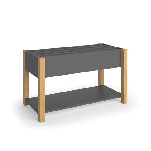 VitaliSpa Kinderregal Grau/Eiche Malia - 80x46x40 cm - Kinderzimmerregal aus pflegeleichtem Spanplatte, perfekt für die Organisation von Büchern und Spielzeug. Das ansprechende Design sorgt für Ordnung und Stil im Kinderzimmer.