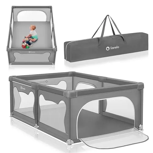 LIONELO WILLOW Laufgitter Baby 120x180 cm in grau von Lionelo