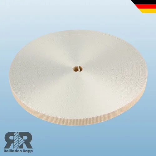 50m Rolladengurt Rollladen Rolladen Gurtband MAXI 23mm Farbe beige Rolladenband