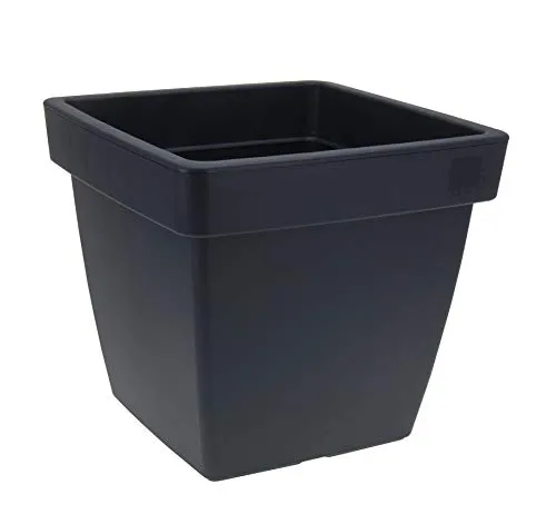 Spetebo Kunststoff Pflanzkübel - anthrazit - 40x40 cm - Blumentopf Pflanztopf Blumenkübel eckig