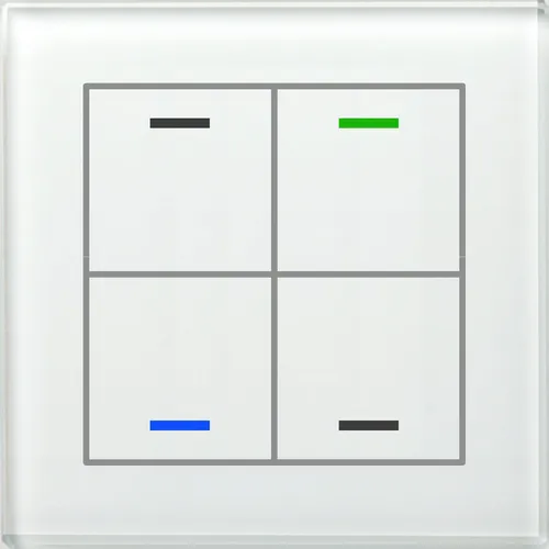 MDT BE-GTL4TW.01 KNX Glastaster II Light 4-fach - Sonstige Elektroinstallationsartikel mit 4 Sensorflächen, RGBW-Funktion und integriertem Temperatursensor für intelligente Steuerung und vielseitige Nutzung.
