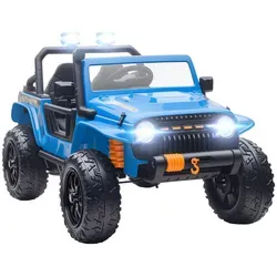 AIYAPLAY Kinder Elektroauto 12V - Blau - Elektrofahrzeug für Kinder mit 2 Motoren, 3 Geschwindigkeiten und Fernbedienung für Eltern. Ideal für gemeinsame Abenteuer mit Sicherheitsmerkmalen wie einem Gurt und gefederten Rädern.